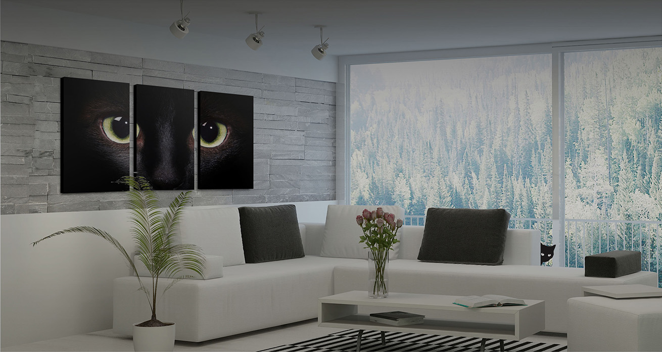 модульная картина на холсте в интерьере